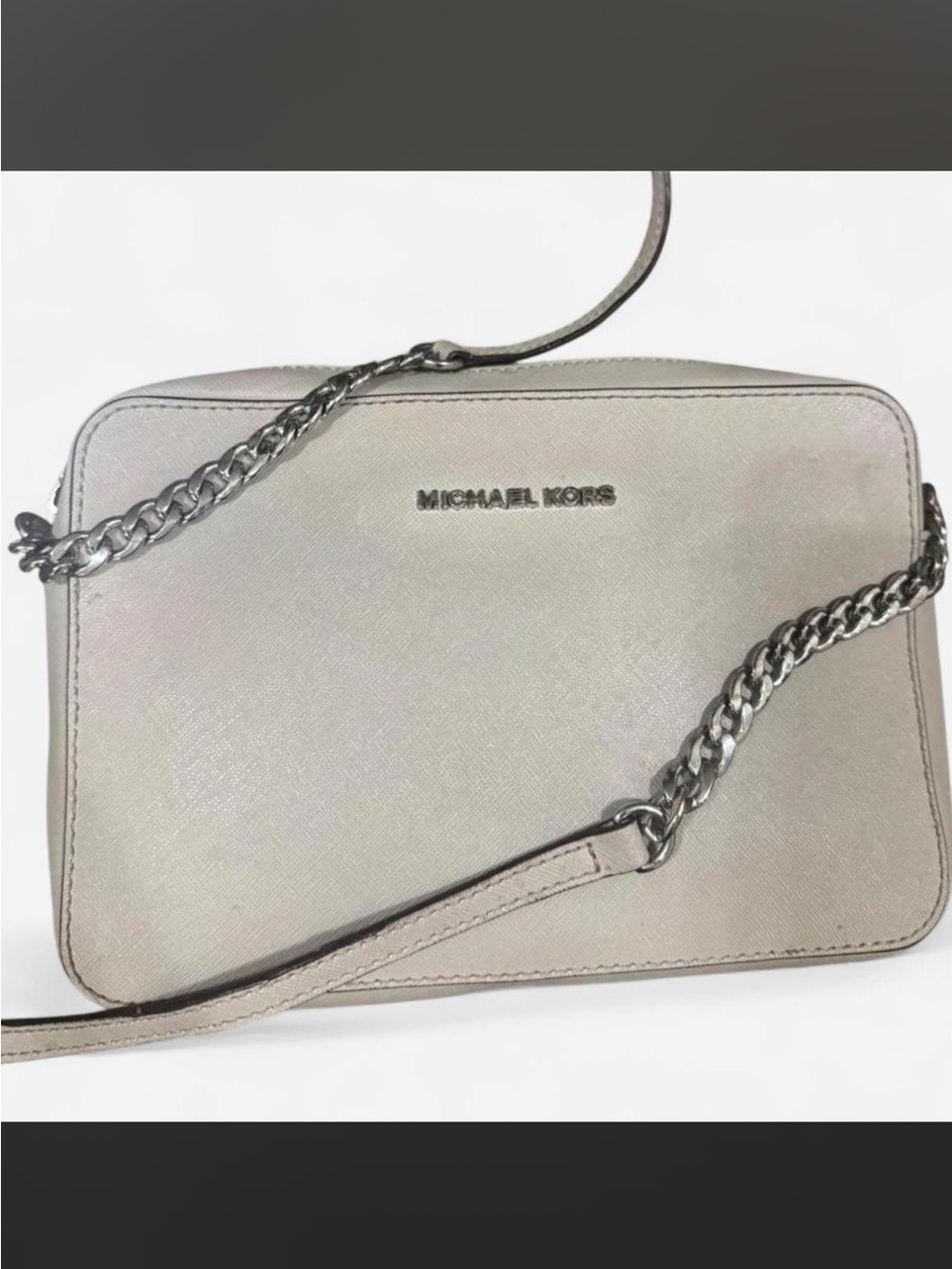 Gray Michael Kors Jet Set Square Crossbody Purse